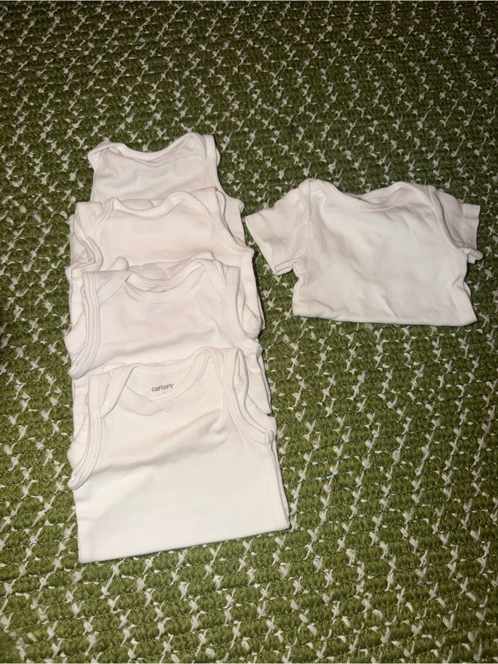 Carter's Soft White Baby Bodysuit Bundle